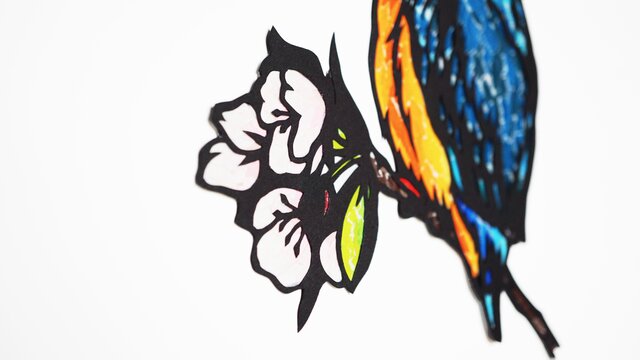 受注生産【切り絵×ちぎり絵】原画アート kawa-semi -ｶﾜｾﾐ