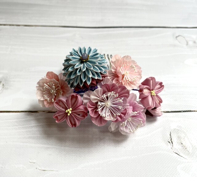 つまみ細工成人式・婚礼用髪飾り「桜の園」 | iichi 日々の暮らしを