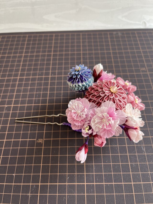 ひまうい様お取り置き　2/25まで　鳩(訳あり)　レジンヘアゴム　蕾　花　桜 受注製作/再販＊和】水引ヘアゴム/葉桜-はざくら-(春季限定