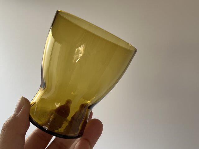 Nuutajarvi】Saara Hopea 1710ドリンクグラス アンバー（B