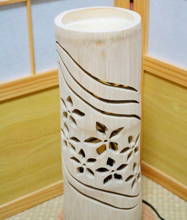 ◇両面彫◇竹あかり・竹灯り・竹灯籠・竹灯篭・竹ランプ ～～ ☆流華