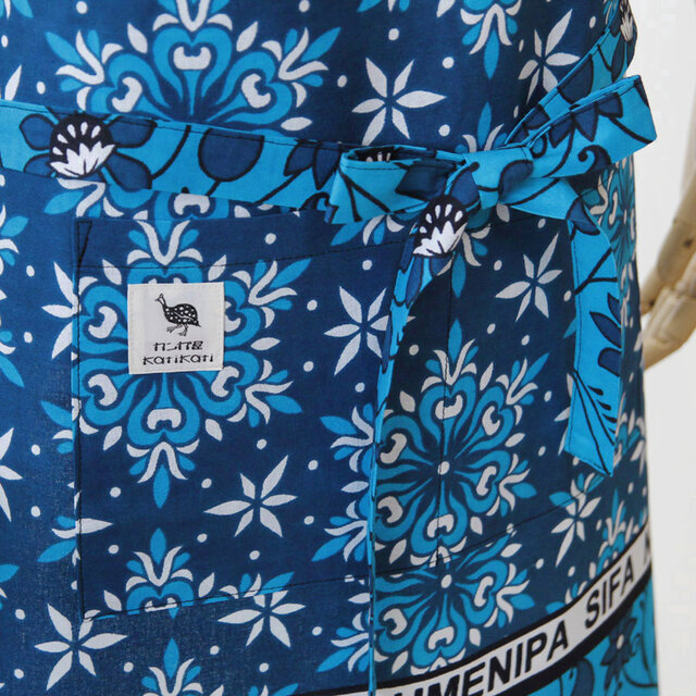 カンガのエプロン（ アラベスク ）アフリカ布 アフリカンプリント