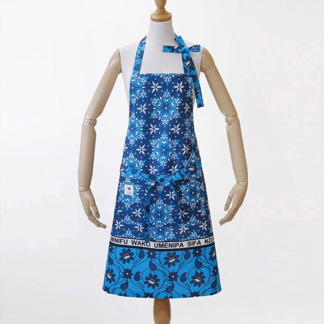 カンガのエプロン（ アラベスク ）アフリカ布 アフリカンプリント