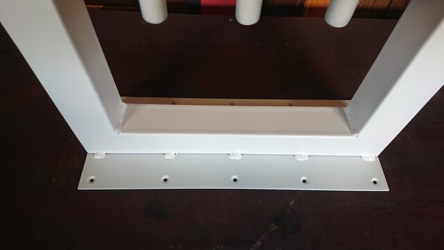 マットホワイトでアイアンな極太＆鉄管鉄脚♪ 50×400×650mm 呂型 2脚