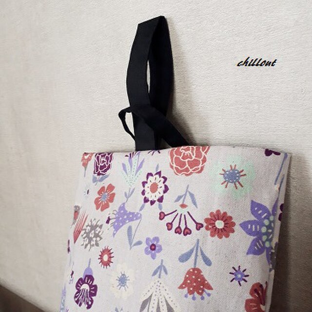 入園バッグ2点セット：花柄：くすみブルー【0451】 | iichi 日々の