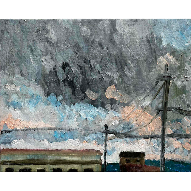 原画・油彩「近所の風景2024」絵画・F3（22×27㎝） | iichi 日々の