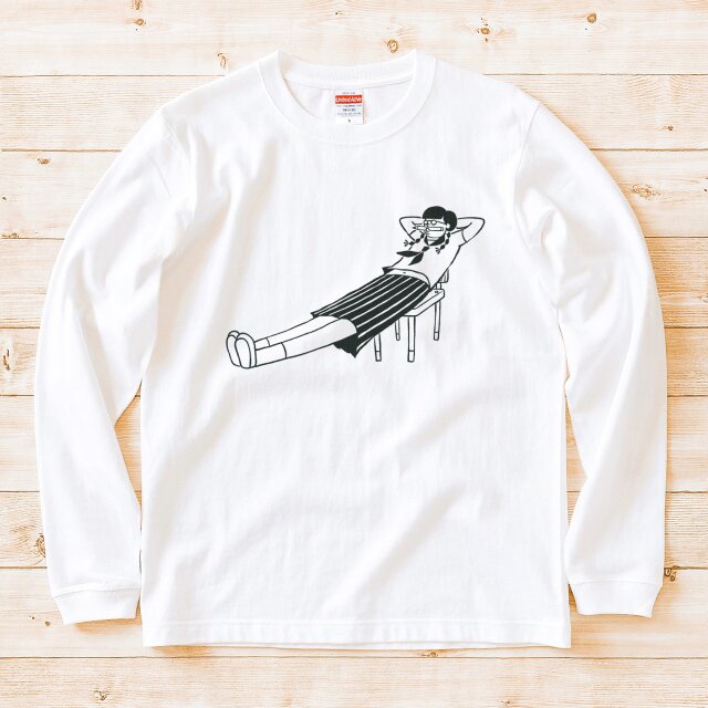 長袖 Tシャツ 『ハナエンピツ』 男女兼用 ロンT