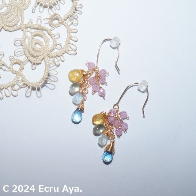 *春和む*ブルーとイエローの春色ピアス