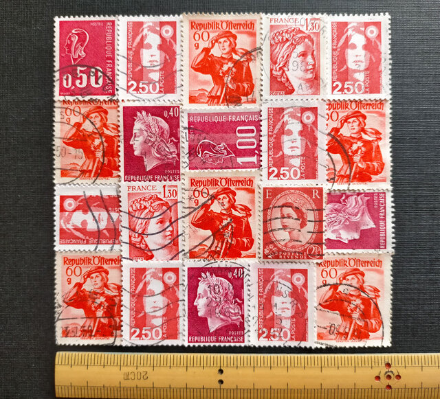 ヨーロッパ 古切手 カラーパレット（赤系）DA-STE133 | iichi 日々の