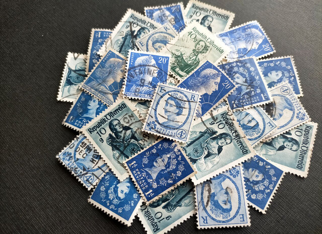 ヨーロッパ 古切手 カラーパレット（青系）DA-STE134 | iichi 日々の