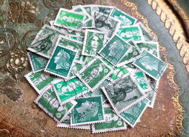 ヨーロッパ 古切手 カラーパレット（緑系）DA-STE135 | iichi 日々の