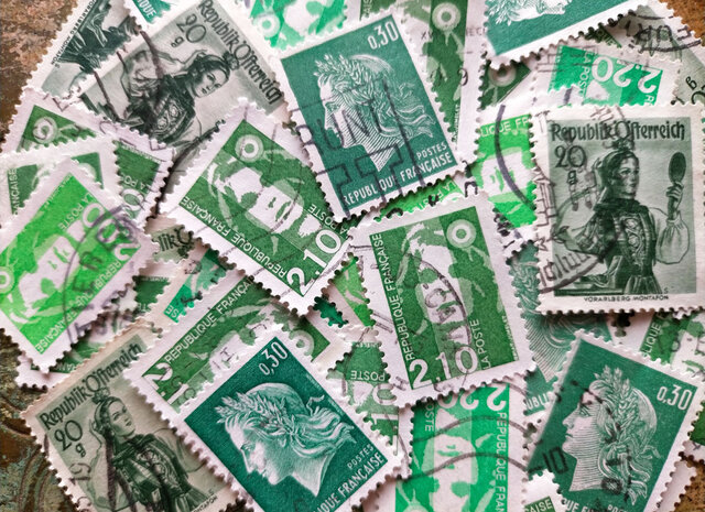 ヨーロッパ 古切手 カラーパレット（緑系）DA-STE135 | iichi 日々の