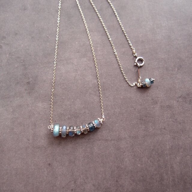 Silver】 Labradorite × Kyanite Necklace／ラブラドライト×カイヤ