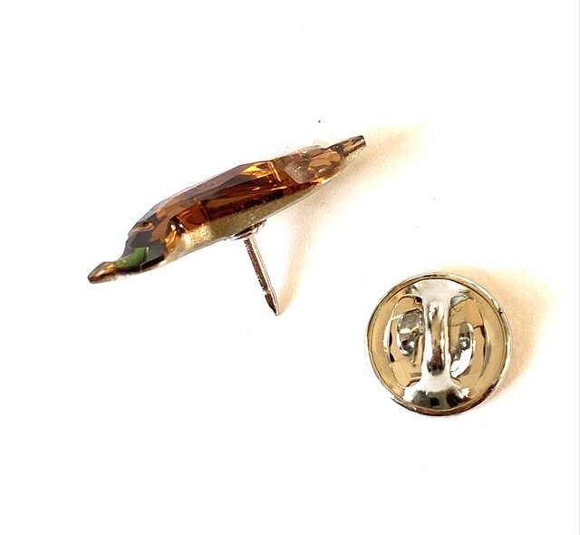 稀少 オーストリア製 swarovski ダックスフント 犬 ピンブローチ