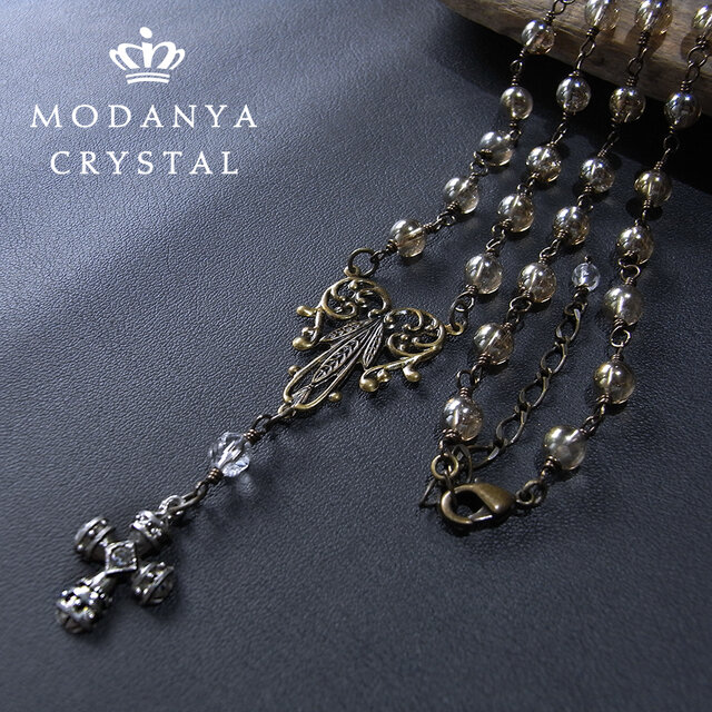 シャンパンオーラのロザリオ風ネックレス