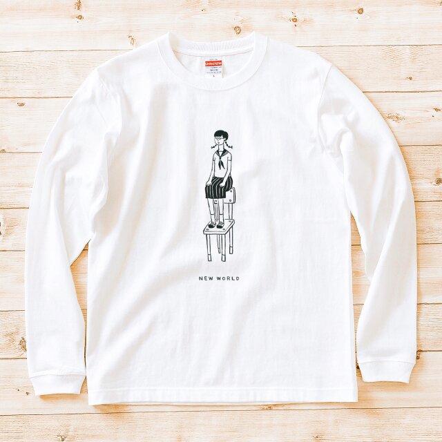 長袖 Tシャツ 『イス・女子』 男女兼用 ロンT