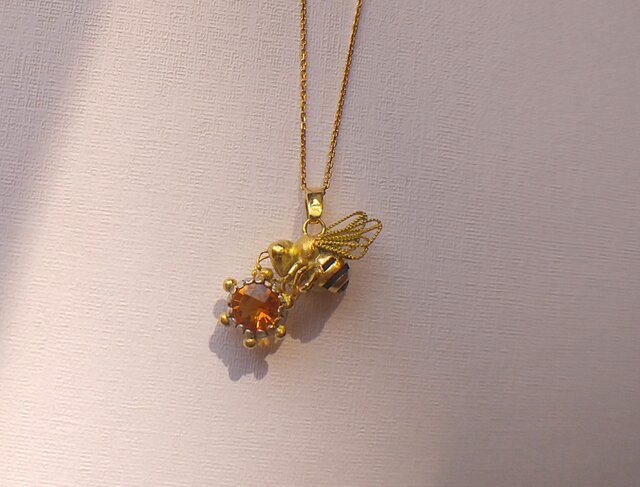 ポンテヴェキオ K18×シトリン 蜂ペンダントトップ ポンテヴェキオ K18