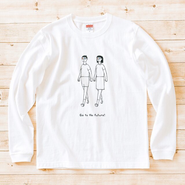 長袖 Tシャツ 『３Ⅾメガネ』 男女兼用 ロンT