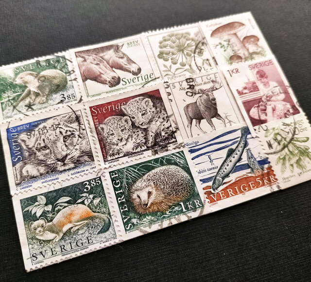Vintageスウェーデン古切手セット 12枚【Sweden】DA-STE138