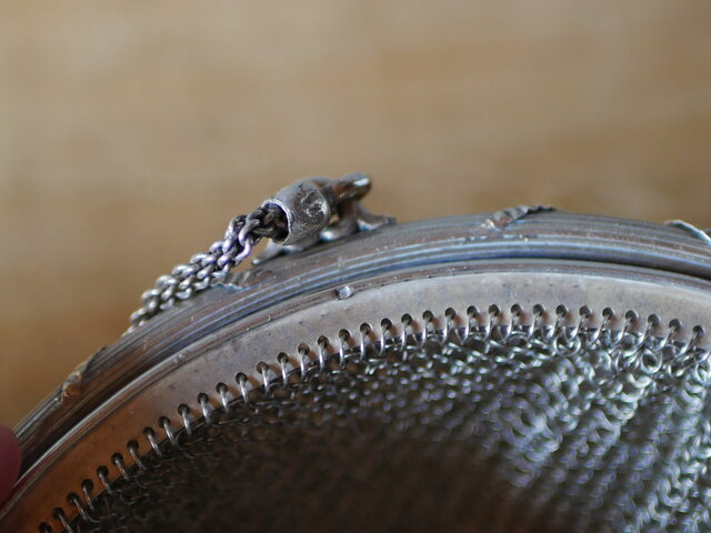 純銀 メッシュバッグ シャトレーン フランスアンティーク アンティーク