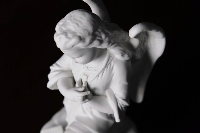 石膏 天使 像 h27cm フランス アンティーク 0501710 | iichi