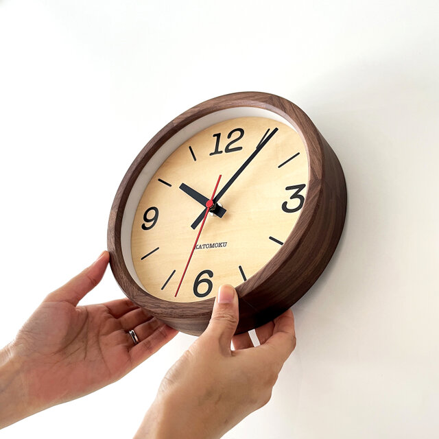 KATOMOKU muku clock 21 ウォールナット km-136WARC 電波時計