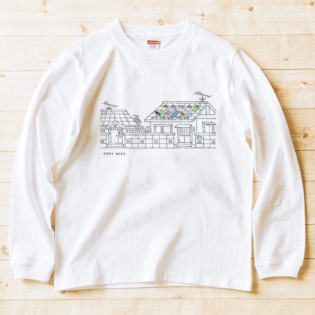 長袖 Tシャツ 『屋根のうえ』 男女兼用 ロンT