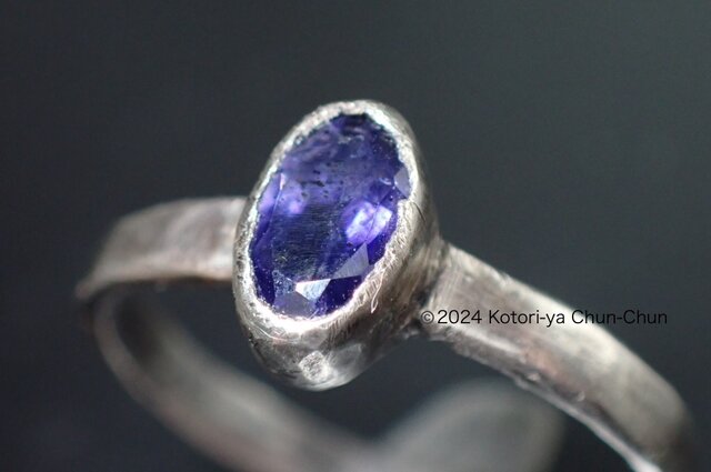 ♾✨️Reimi✨️♾/愛に出逢う石/スミレ色の宝石アメジスト/魔法の指輪 春色リング】指先で楽しむすみれの紫 アイオライト・シルバー