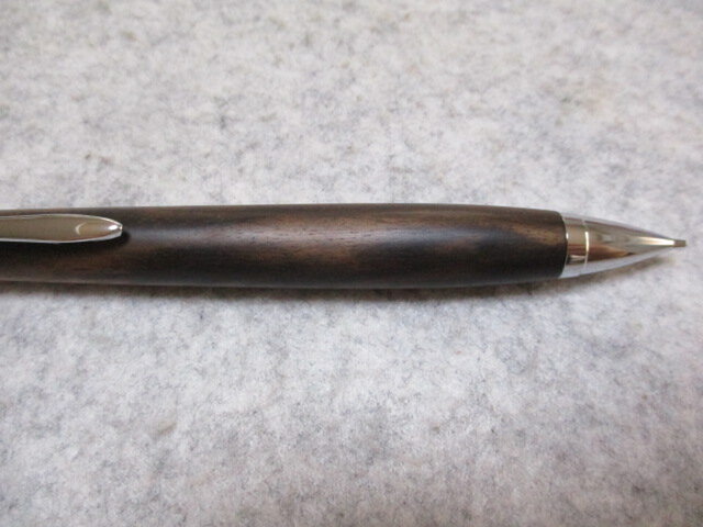 黒柿 孔雀杢 自家製蜜蝋ワックス仕上げ ワンピースタイプの木軸