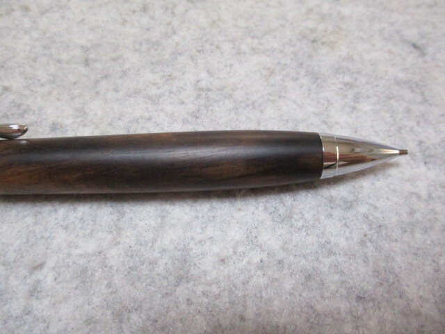 黒柿 孔雀杢 自家製蜜蝋ワックス仕上げ ワンピースタイプの木軸