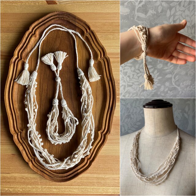 ネックレス＆ブレスのセット（生成り）