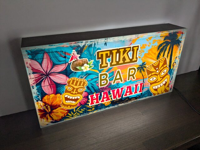 TIKI カクテル バー ハワイ ティキ像 南国 ハイビスカス ヤシの木 海