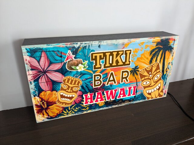 TIKI カクテル バー ハワイ ティキ像 南国 ハイビスカス ヤシの木 海