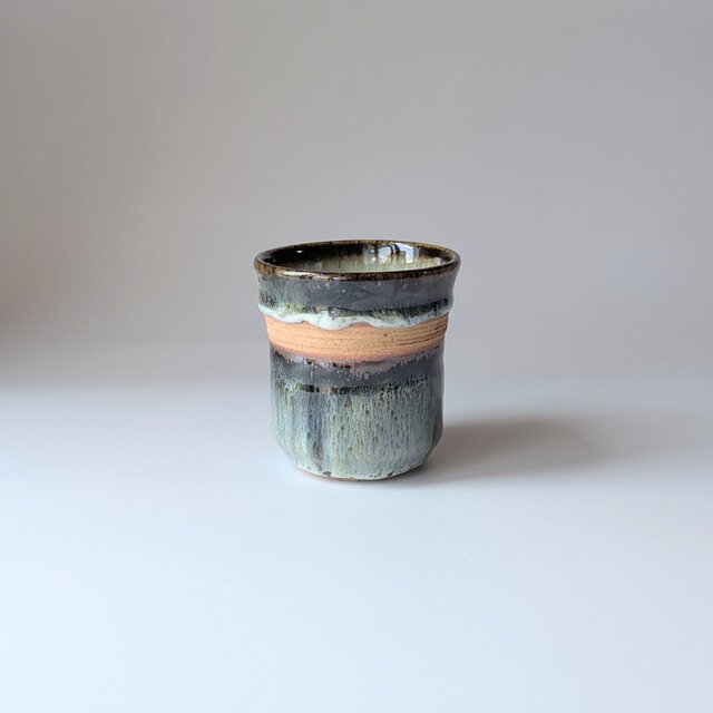 きれいなブルーのフリーカップ　【手仕事　民藝　和　陶器】
