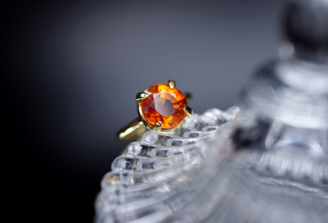 新作☆『オレンジトパーズ』☆の世界でひとつの天然石リングsilver925