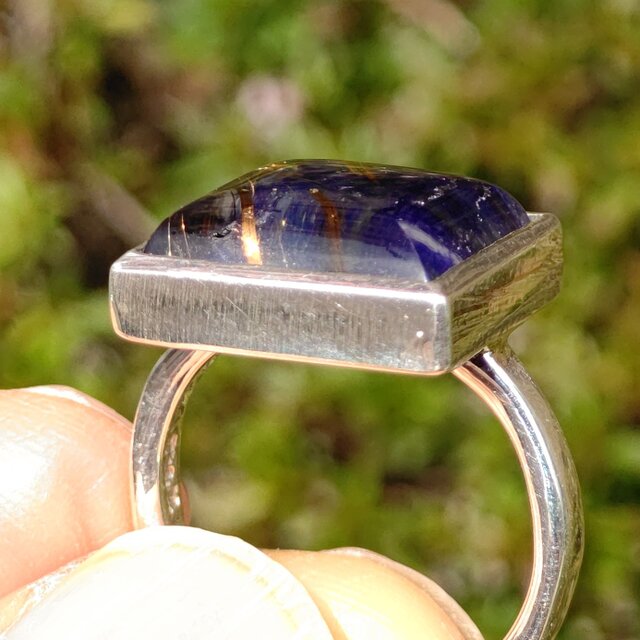ラピスラズリ×ルチルクォーツ ダブレット ストーン リング シルバー 256-4 受注制作】ルチルクォーツ × ラピスラズリ ダブレットストーン リング