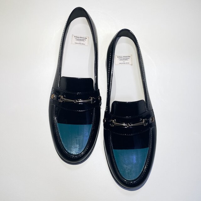 ◆晴雨兼用◆ 2トーンビットローファー (ブラック x ダークグリーン他) 22.0cm〜25.5cm