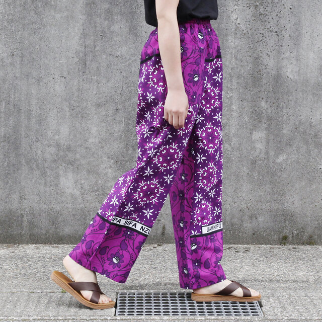 カンガのイージーパンツ（ ストレートシルエット ）アフリカ布パンツ