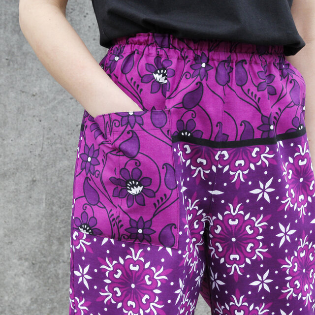 カンガのイージーパンツ（ ストレートシルエット ）アフリカ布