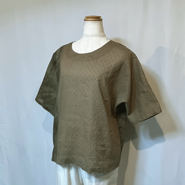 柿渋染め自然色プルオーバー24018