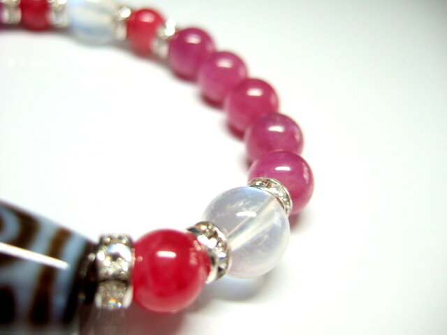 【美品✨️】【龍眼天珠】ルビー ブレスレット 龍眼天珠デザインブレス | iichi 日々の暮らしを心地よくする