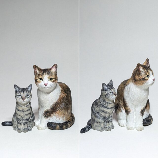 猫の木彫り、大きなネコの木彫り、90センチネコ木彫り、一刀彫ネコ