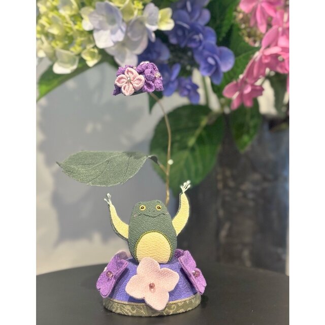 母の日もお勧め【雨でも晴れでも嬉しい蛙】梅雨 紫陽花 季節の飾り