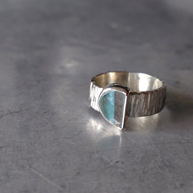 ストライプギラライトインクォーツシルバーリング#11