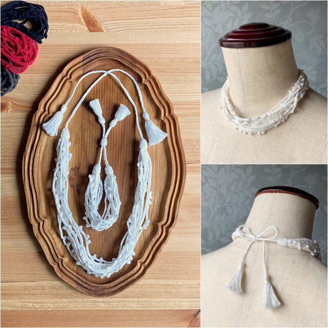 ネックレス＆ブレスのセット（白）