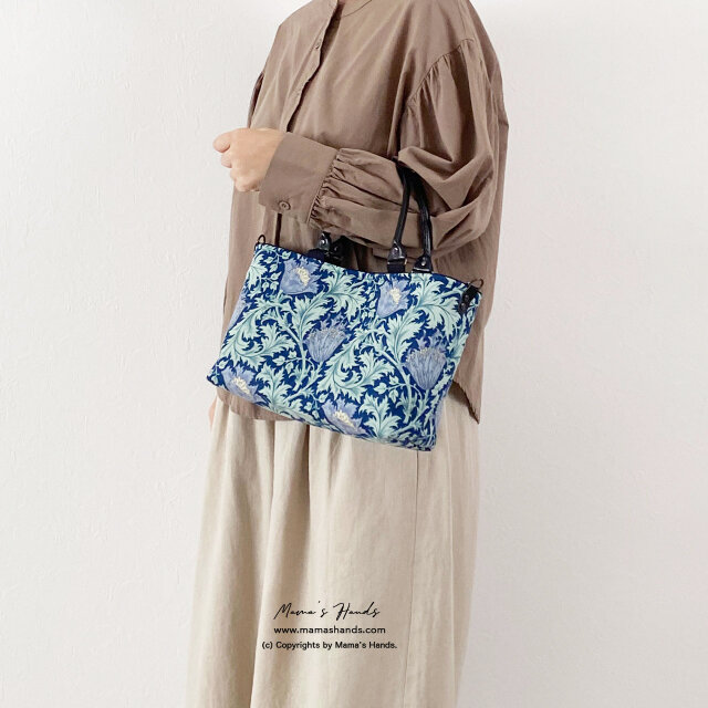 ⭐️4点売れました⭐️《ウィリアムモリス アネモネ》 2way ネイビー