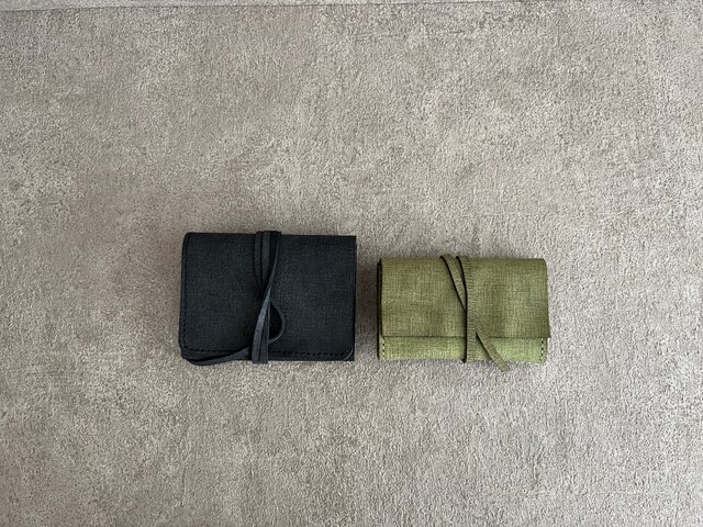 二つ折り財布 黒（ホック） イタリアンレザー＜B＞ | iichi 日々の