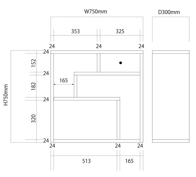 漆塗りの和モダンなシェルフ】桧無垢材の違い棚｜本棚｜棚 | iichi