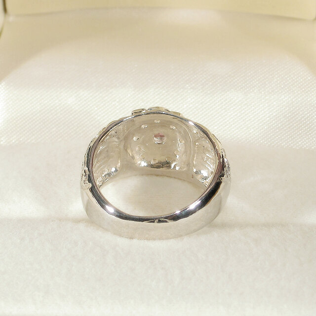 0.65ctスピネルとSV925の指輪（リングサイズ：15号、サイズ変更可、ロジウム、天然石）