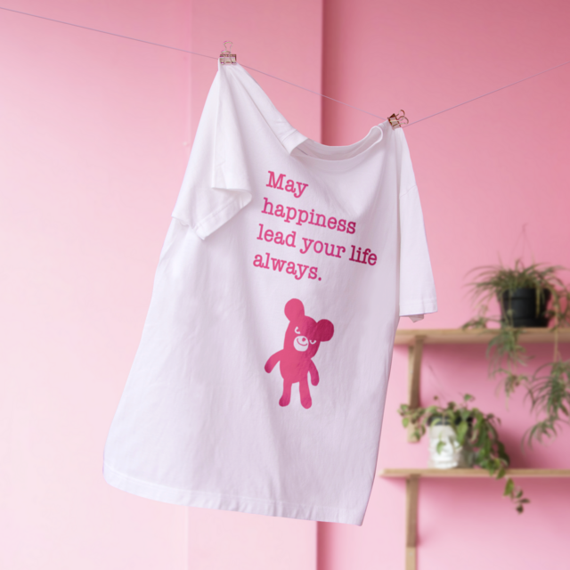 h.pdeco購入 アートTシャツ リメイク ピンク 一点物 - トップス